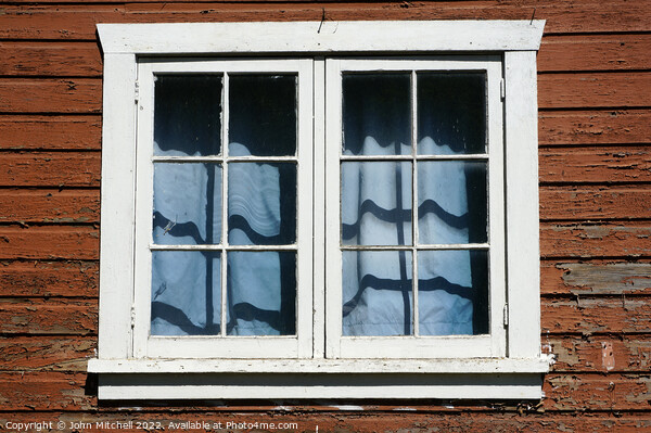 Window in a Rustic Wooden Cottage  Picture Board by John Mitchell