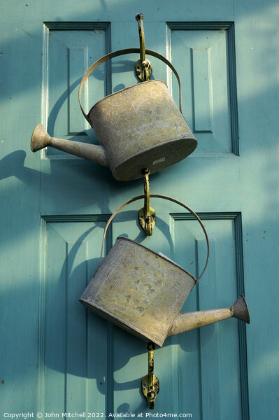 Two Watering Cans Picture Board by John Mitchell
