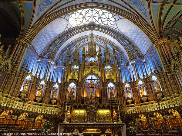 Notre Dame Basilica Altar Montreal Picture Board by John Mitchell