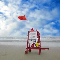 Buy canvas prints of DAY AT THE BEACH life guard by dale rys (LP)
