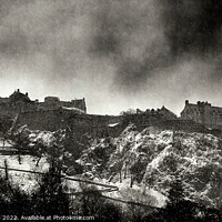 Buy canvas prints of Edinburgh Castle in winter storm by dale rys (LP)