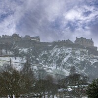 Buy canvas prints of Edinburgh Castle in winter storm by dale rys (LP)