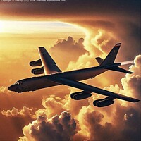 FLIGHT AIRCRAFT SCENIC B-52 Bomber Flying Clouds S