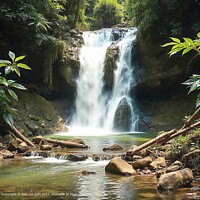 TRAVEL Waterfall ROCKS WATER PLANTS TREES