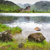 Buy canvas prints of Majestic Kilchurn Castle Standing Tall by Loch Awe by dale rys (LP)