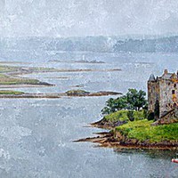 Buy canvas prints of Moody and Majestic Castle Stalker argyll and bute by dale rys (LP)