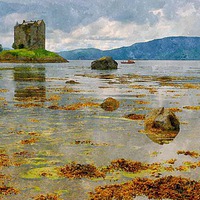 Buy canvas prints of  castle stalker - scotland argyll and bute  by dale rys (LP)
