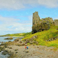 Buy canvas prints of  dunure castle-scotland   by dale rys (LP)