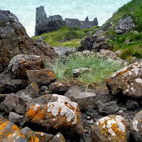 Buy canvas prints of  dunure castle with rocks! by dale rys (LP)