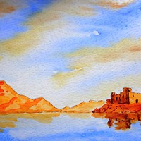 Buy canvas prints of  scottish castle reflection  by dale rys (LP)