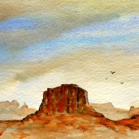 Buy canvas prints of USA  wildwest  watercolor by dale rys (LP)