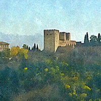Buy canvas prints of THE ALHAMBRA-GRANADA,SPAIN by dale rys (LP)