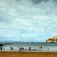 Buy canvas prints of day out-bass rock by dale rys (LP)