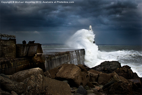Storm hits Aberdeen Breakwater Picture Board by Michael Moverley