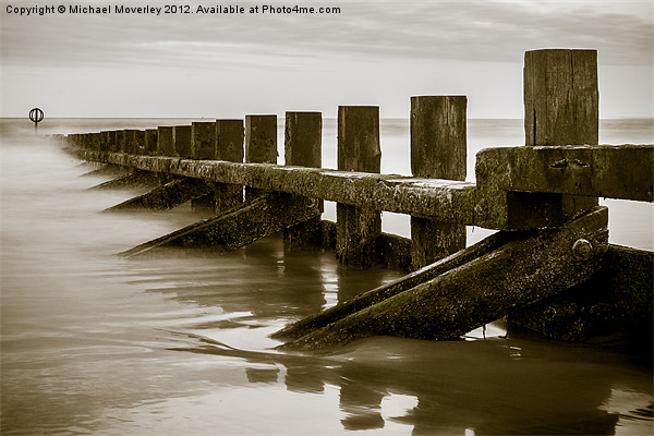Black and White of Groyne at Aberdeen Beach Picture Board by Michael Moverley