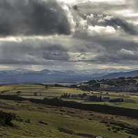 Buy canvas prints of Grampian Mountains with Snow by Michael Moverley