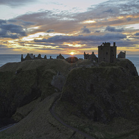 Buy canvas prints of Dunnottar Castle, Sunrise by Michael Moverley