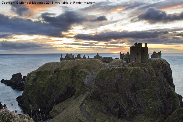 Dunnottar Castle nr Stonehaven at Sunrise Picture Board by Michael Moverley