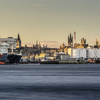 Buy canvas prints of Aberdeen Harbour at Sunset by Michael Moverley