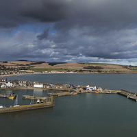 Buy canvas prints of Stonehaven from Bervie Braes by Michael Moverley