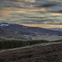 Buy canvas prints of Sunset on the Lecht Valley by Michael Moverley