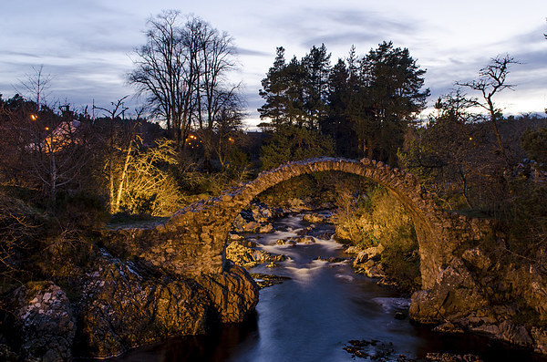 Carrbridge at Night Picture Board by Michael Moverley
