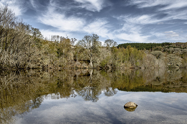 Reflections on Loch Achilty Picture Board by Michael Moverley