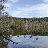 Buy canvas prints of Reflections on Loch Achilty by Michael Moverley