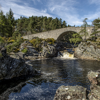 Buy canvas prints of Waterfall at Garve Bridge by Michael Moverley