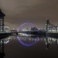 Buy canvas prints of Squinty Bridge at Night by Michael Moverley
