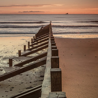 Buy canvas prints of  Sunrise Aberdeen Beach by Michael Moverley
