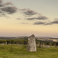 Buy canvas prints of  Sunset over East Aquhorthies Stone Circle by Michael Moverley