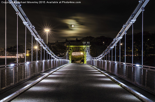 Wellington Bridge at Night Picture Board by Michael Moverley