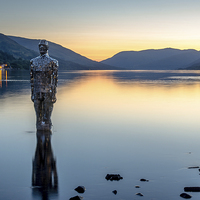 Buy canvas prints of  Mirror Man at St Fillans by Michael Moverley
