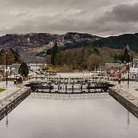 Buy canvas prints of Fort Augustus in the Mist. by Michael Moverley