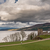 Buy canvas prints of Panorama of Urquhart Castle, overlooking Loch Ness by Michael Moverley