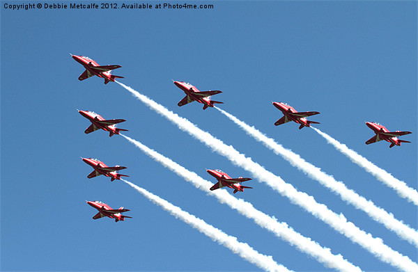 Red Arrows over Kemble Picture Board by Debbie Metcalfe
