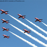 Buy canvas prints of Red Arrows over Kemble by Debbie Metcalfe