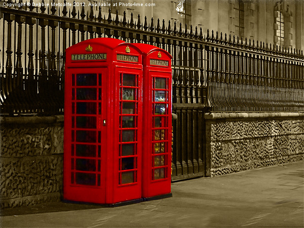 London Red Phone Box Picture Board by Debbie Metcalfe