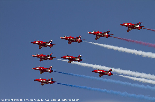 Red Arrows 2013 Picture Board by Debbie Metcalfe
