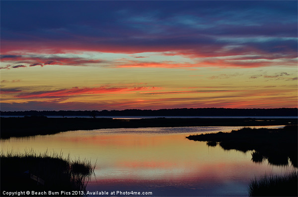 Sunset Marsh Picture Board by Beach Bum Pics