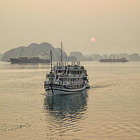 Buy canvas prints of Halong Bay sunrise cruise by Jed Pearson