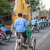 Buy canvas prints of Rickshaw parade by Jed Pearson