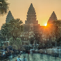 Buy canvas prints of Angkor Wat sunburst by Jed Pearson