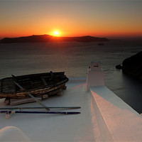 Buy canvas prints of Santorini Sunset by Jed Pearson