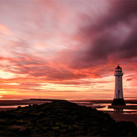 Buy canvas prints of Perch Rock Sunset by Jed Pearson