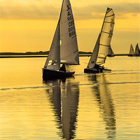 Buy canvas prints of Sailing at sunset by Jed Pearson