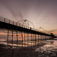 Buy canvas prints of Dusk at Southport by Jed Pearson