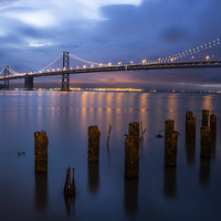 Buy canvas prints of Bay Bridge Reflections by Jed Pearson