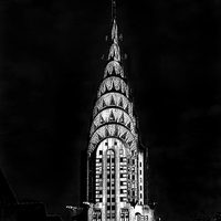 Buy canvas prints of Chryler Building mono by Jed Pearson